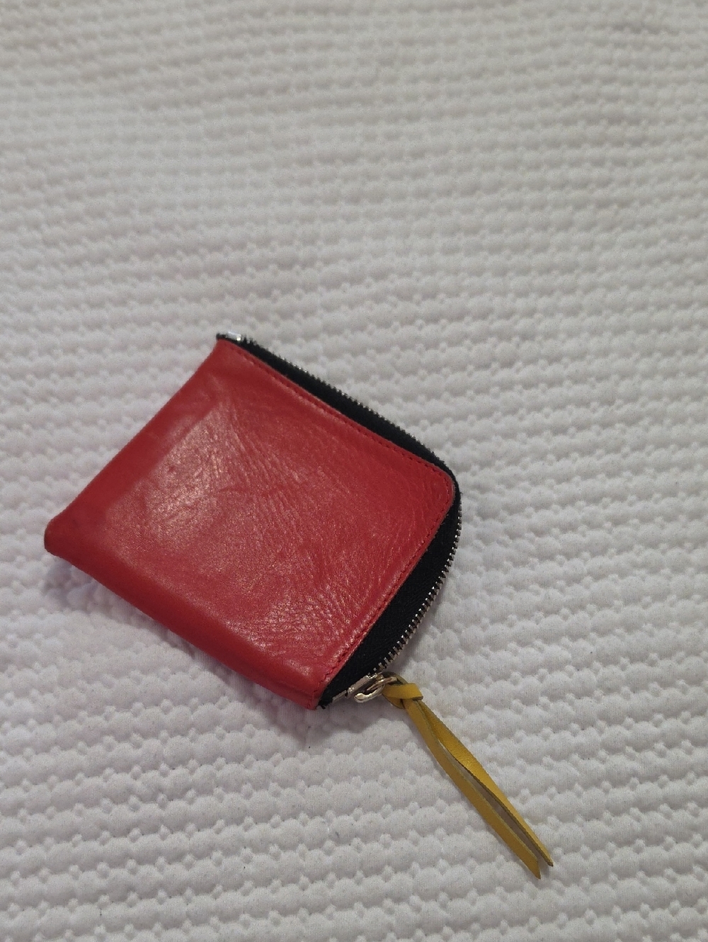 Gravitypope Red/Pink Leather Zip Coin Wallet with Yellow Tassel